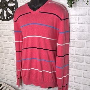 NWT Aeropostale 100% Cotton Pink Striped Lightweight Sweater Top Shirt Large